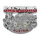 Salzburg Metall Magnet Silber Glänzend