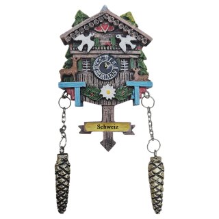 Kühlschrankmagnet Alpen Kuckucksuhr Magnet  Reisemagnet Mitbringsel Deko - Schweiz