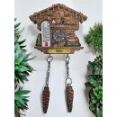 Kühlschrankmagnet Alpen Kuckucksuhr Magnet  Wetterhaus Thermometer Deko - Rhein