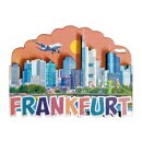 MDF Holz Magnet Fotomagnet Souvenir Skyline Frankfurt