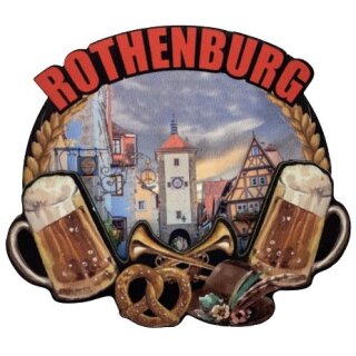 MDF Holz Magnet Fotomagnet Souvenir Bier Breze Rothenburg