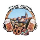 MDF Holz Magnet Fotomagnet Souvenir Bier Breze Regensburg
