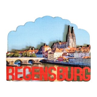 MDF Holz Magnet Fotomagnet Souvenir Regensburg