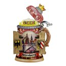 Holz Magnet Bierkrug Nürnberg drehend Deckel öffnet sich