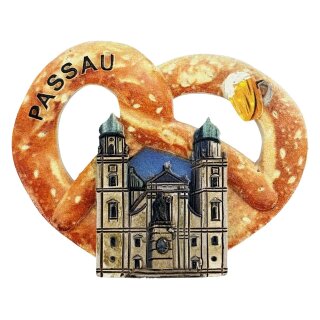 Magnet Passau Brezel mit Dom St. Stephan Darstellung
