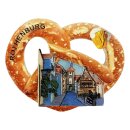 Rothenburg Kühlschrankmagnet Brezel mit Altstadt Motiv