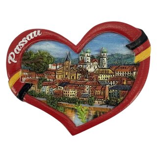 Magnet Herzmotiv mit Altstadt Panorama und Domansicht