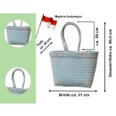 Badetasche Einkaufskorb große Strandtasche Familie Beach Bag Groß - Türkis Weiß Schwarz