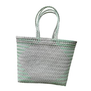 Badetasche Einkaufskorb große Strandtasche Familie Beach Bag Groß - Weiß Türkis