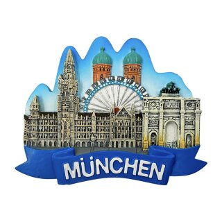 Magnet Kühlschrankmagnet Souvenir Deko Mitbringsel Germany -  München Blau Weiß