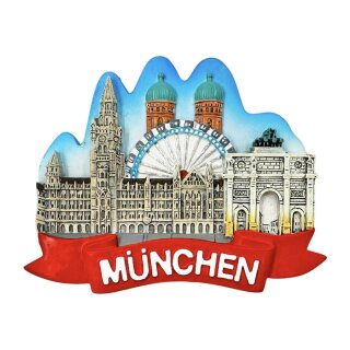 Magnet Kühlschrankmagnet Souvenir Deko Mitbringsel Germany -  München Rot Weiß