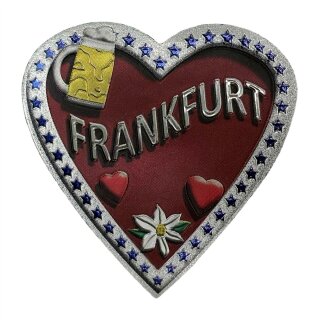 Großes Folien Fotomagnet Kühlschrankmagnet Foto Magnet Glitzer Folie - Frankfurt Lebkuchenherz