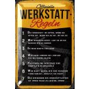 Blechschild Werkstattregeln 20x30cm