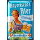 Blechschild Bayerisches Bier 20x30cm