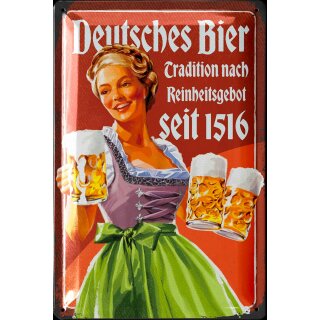 Blechschild Deutsches Bier 20x30cm