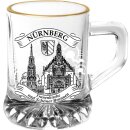 6er pack Schnapsglas 30ml Bierkrug Goldrand Schwarz...