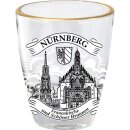 12 er Pack Schnapsglas 25ml Schwarz Weiß Goldrand