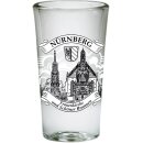 6 er Pack Schnapsglas 25ml, Schwarz Weiß Nürnberg