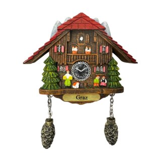Kühlschrankmagnet Alpen Kuckucksuhr Magnet  Urlaubserinnerung Mitbringsel Deko - Graz