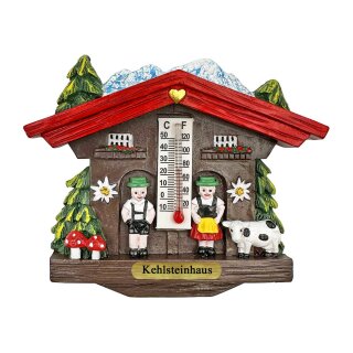 Kühlschrankmagnet Alpen Kuckucksuhr Magnet  Wetterhaus Thermometer Deko - Kehlsteinhaus
