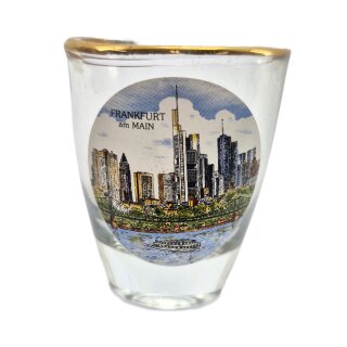 Stamper Glas konkav mit Goldrand Frankfurt am Main