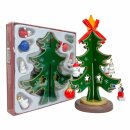 Tannenbaum Holz, Schmuck 2 fach, 16cm