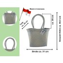 Badetasche Einkaufskorb große Strandtasche Familie Beach Bag Groß - Weiß Schwarz Blau