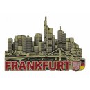 Premium Gold Massiv Metall Magnet Frankfurt am Main Skyline