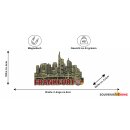 Premium Gold Massiv Metall Magnet Frankfurt am Main Skyline
