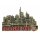 Premium Gold Massiv Metall Magnet Frankfurt am Main Skyline