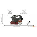 Metallmagnet Köln Herz Katze - silber