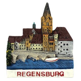 Magnet Regensburg Altstadt Panorama mit Dom St. Peter & Steinerner Brücke R2