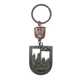 Schlüsselanhänger Frankfurt Skyline mit Wappen silber