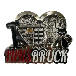 Metall Magnet Innsbruck Herz silber glänzend