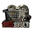 Metall Magnet Innsbruck Herz silber glänzend