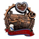 Metall magnet München Lebkuchenherz Bretze Bier -...