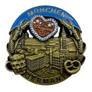 Metallmagnet München Lebkuchenherz Breze Bier gold