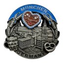 München Metallmagnet Bierkrug Brezel Herz Bayern - Silber