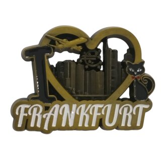 Metall Magnet Frankfurt Herz - gold