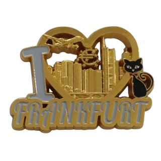 Metall Magnet Frankfurt Herz - gold glänzend