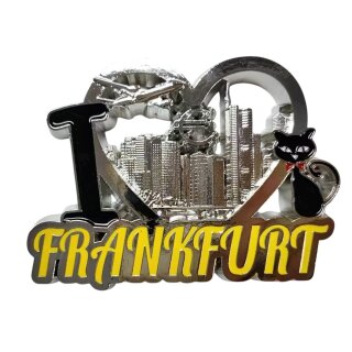 Metall Magnet Frankfurt Herz - silber glänzend