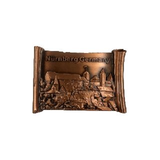 Premium Metall Magnet Nürnberg Burg Kaiserburg Franken Stolz Deutschland bronze