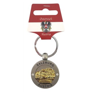 Schlüsselanhänger Salzburg Münze Mozart silber gold