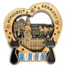 München Metallmagnet Herz Stadtmotiv Katzen - Bronze