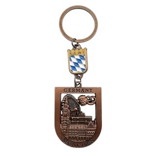 Schlüsselanhänger München Metall Breze Bier Riesenrad - bronze