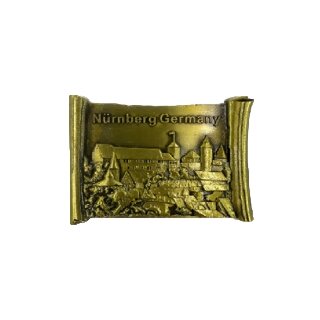 Premium Metall Magnet Nürnberg Burg Kaiserburg Franken Stolz Deutschland gold