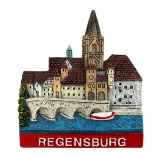 Magnet Regensburg Altstadt Panorama mit Dom St. Peter & Steinerner Brücke R3