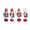 Nussknacker Christbaumschmuck 4er Set rot in Box 10cm mit...