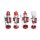 Nussknacker Christbaumschmuck 4er Set rot in Box 10cm mit Aufhänger
