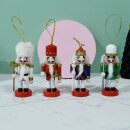 Nussknacker Christbaumschmuck 4er Set bunt in Box 10cm mit Aufhänger